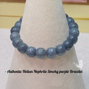 - Authentic Hetian Nephrite Smoky purple Bracelet w/ certificated
